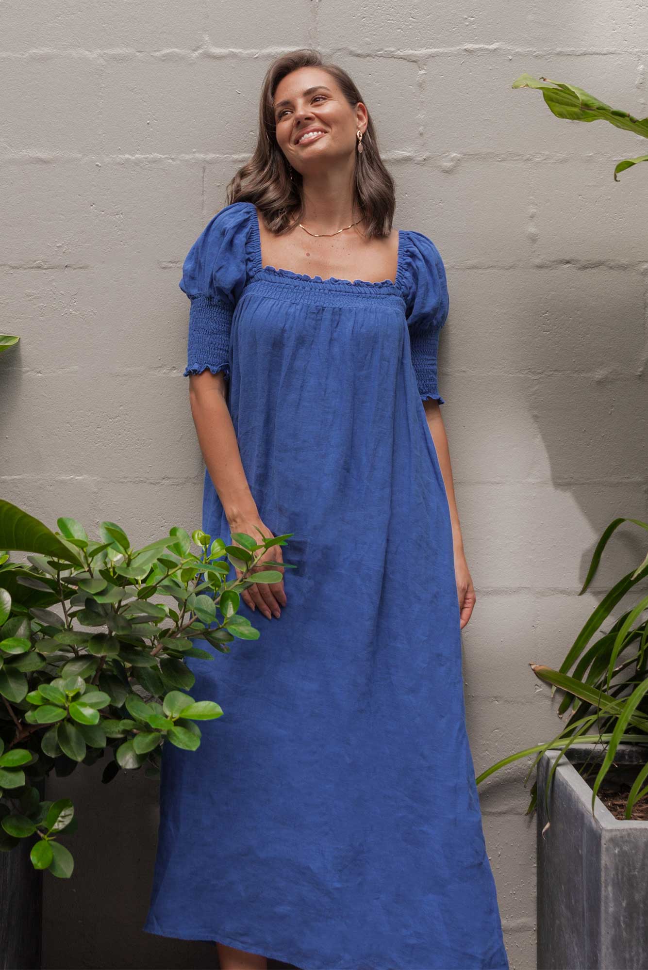 Bethania Cobalt Linen Dress