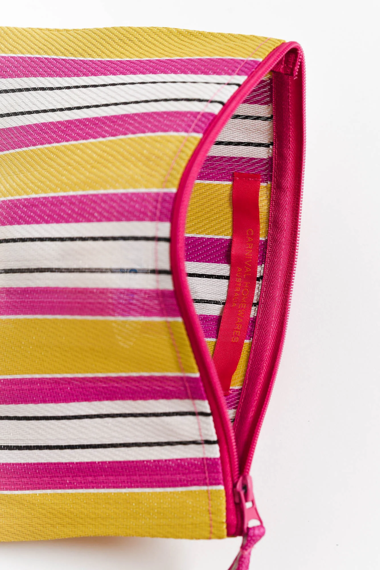 Leeca Pink Stripe Zip Pouch