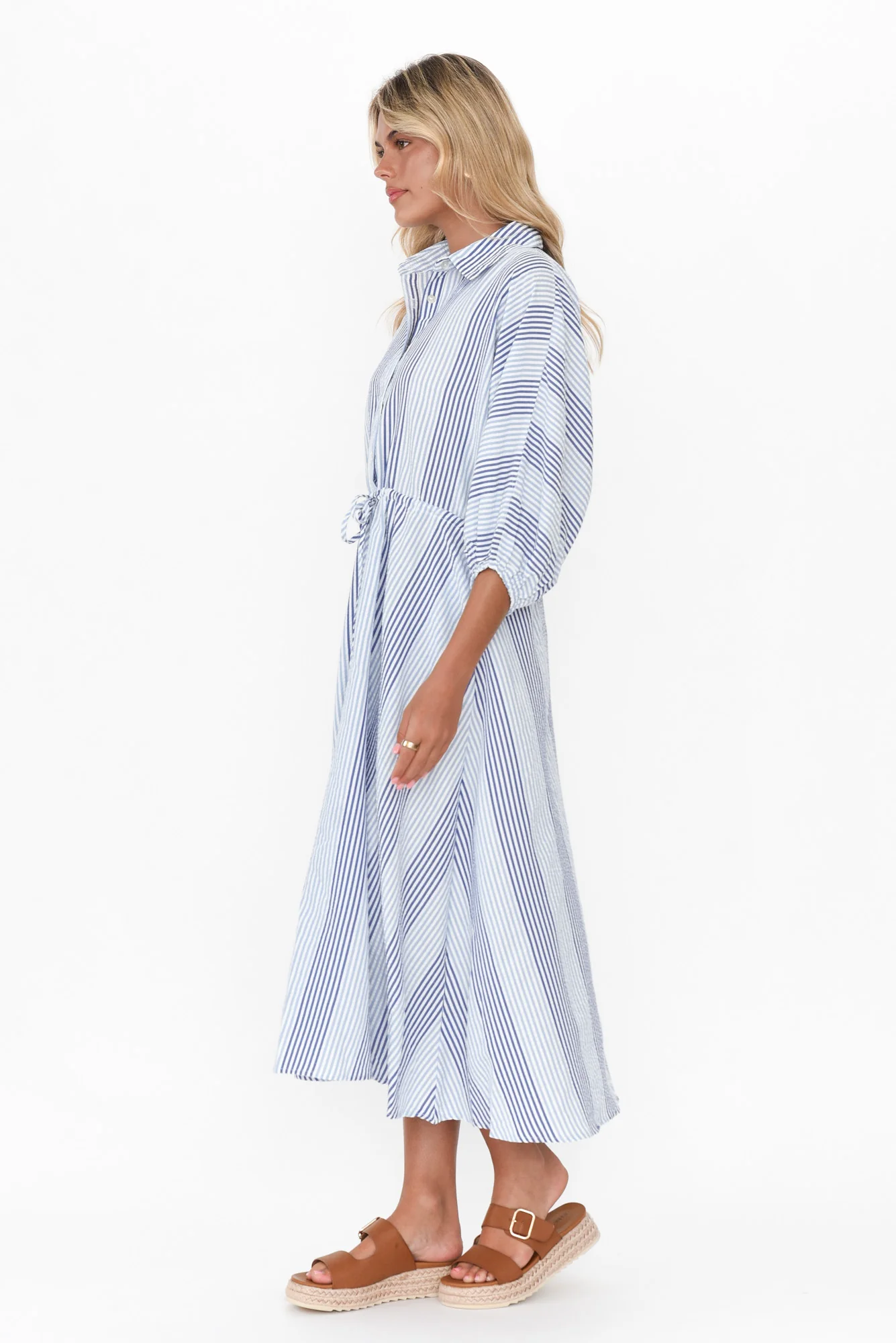 Craig Navy Stripe Seersucker Dress