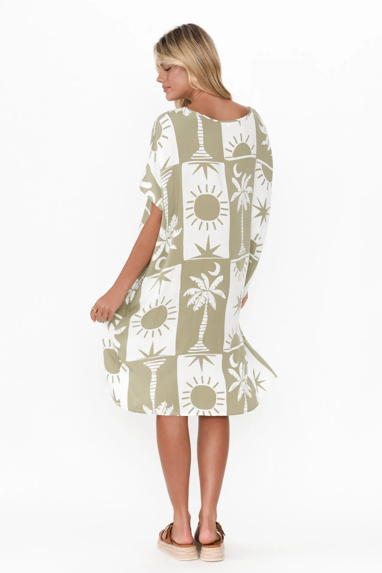 Fenway Khaki Palm Dress