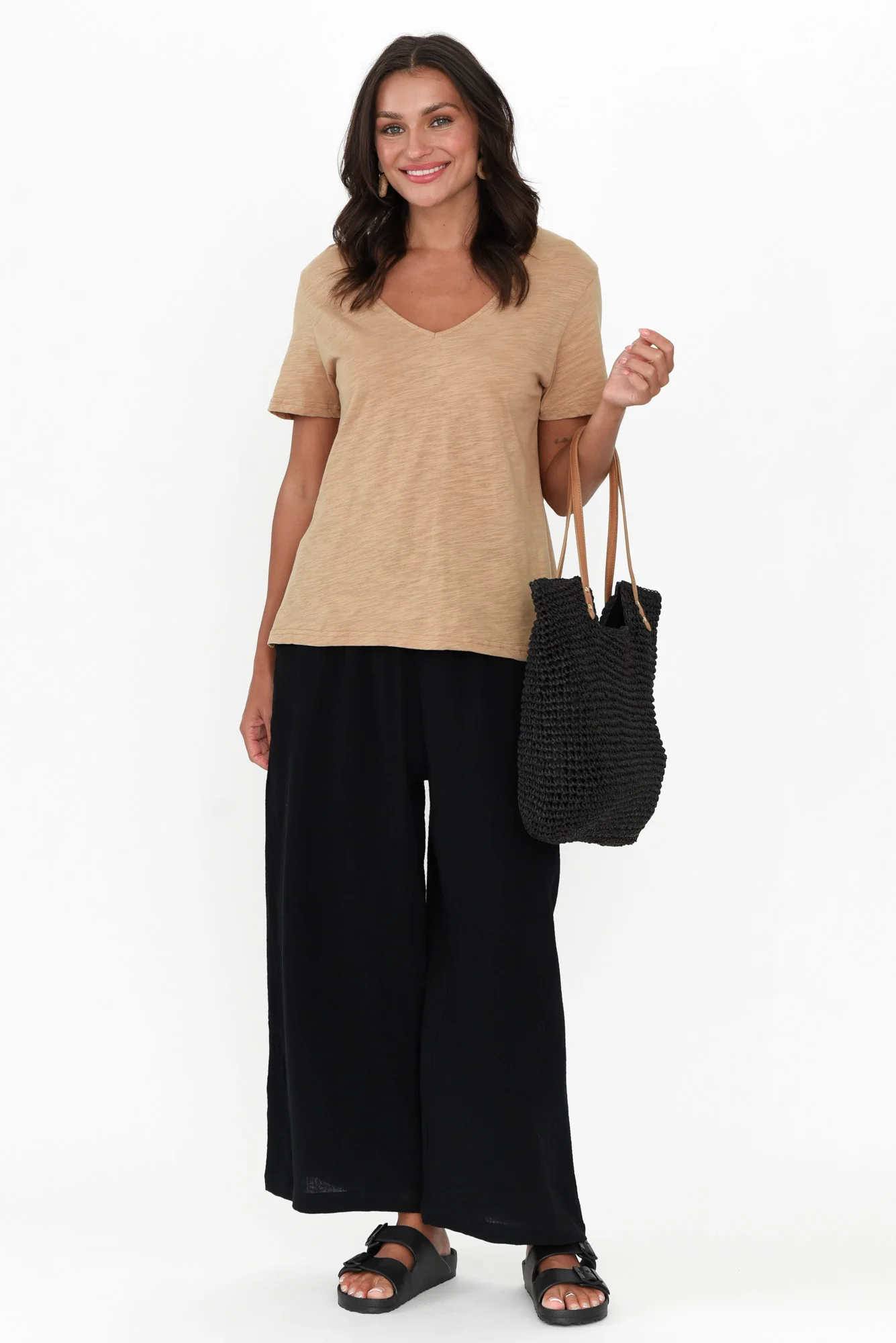 Indila Black Cotton Pants