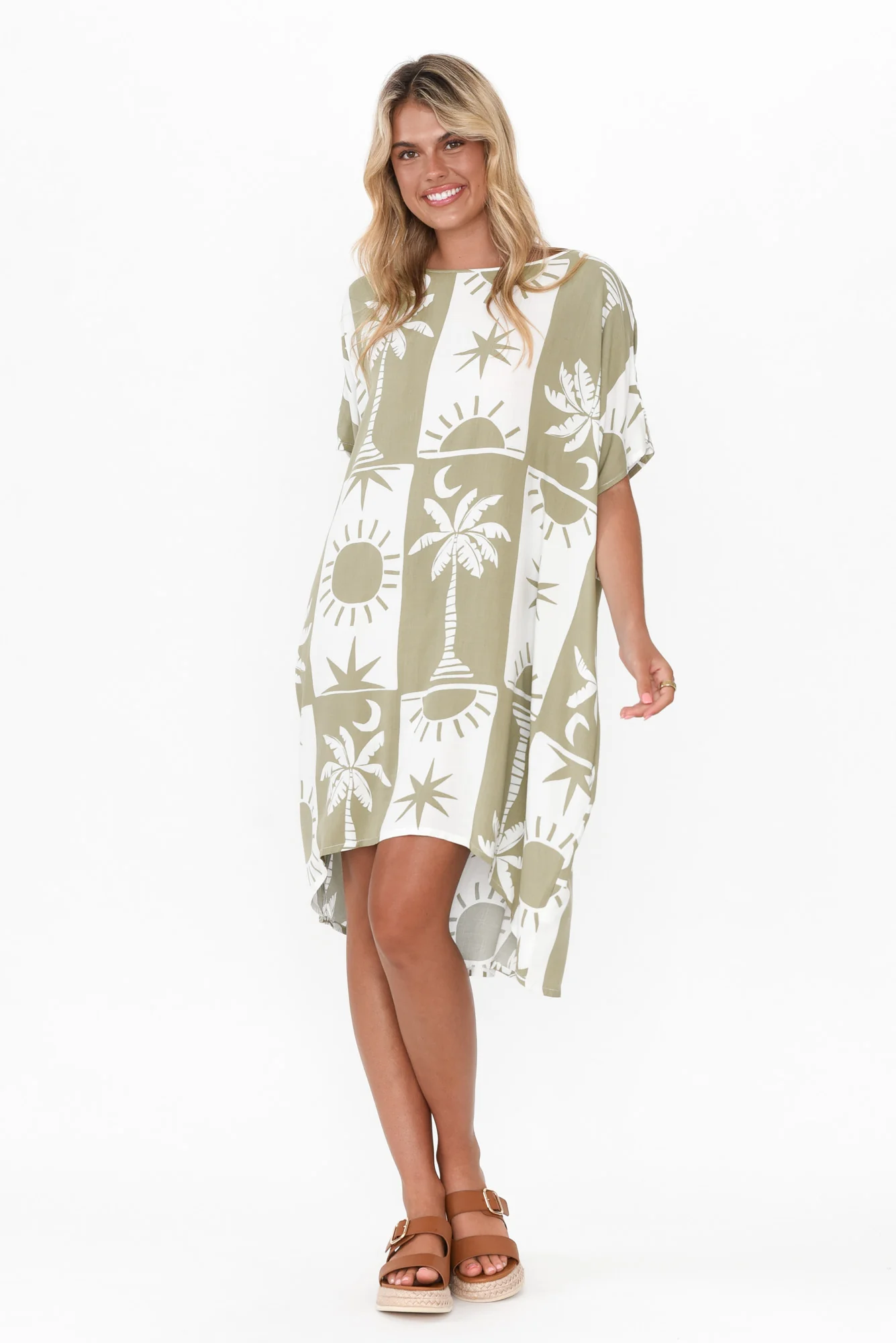 Fenway Khaki Palm Dress