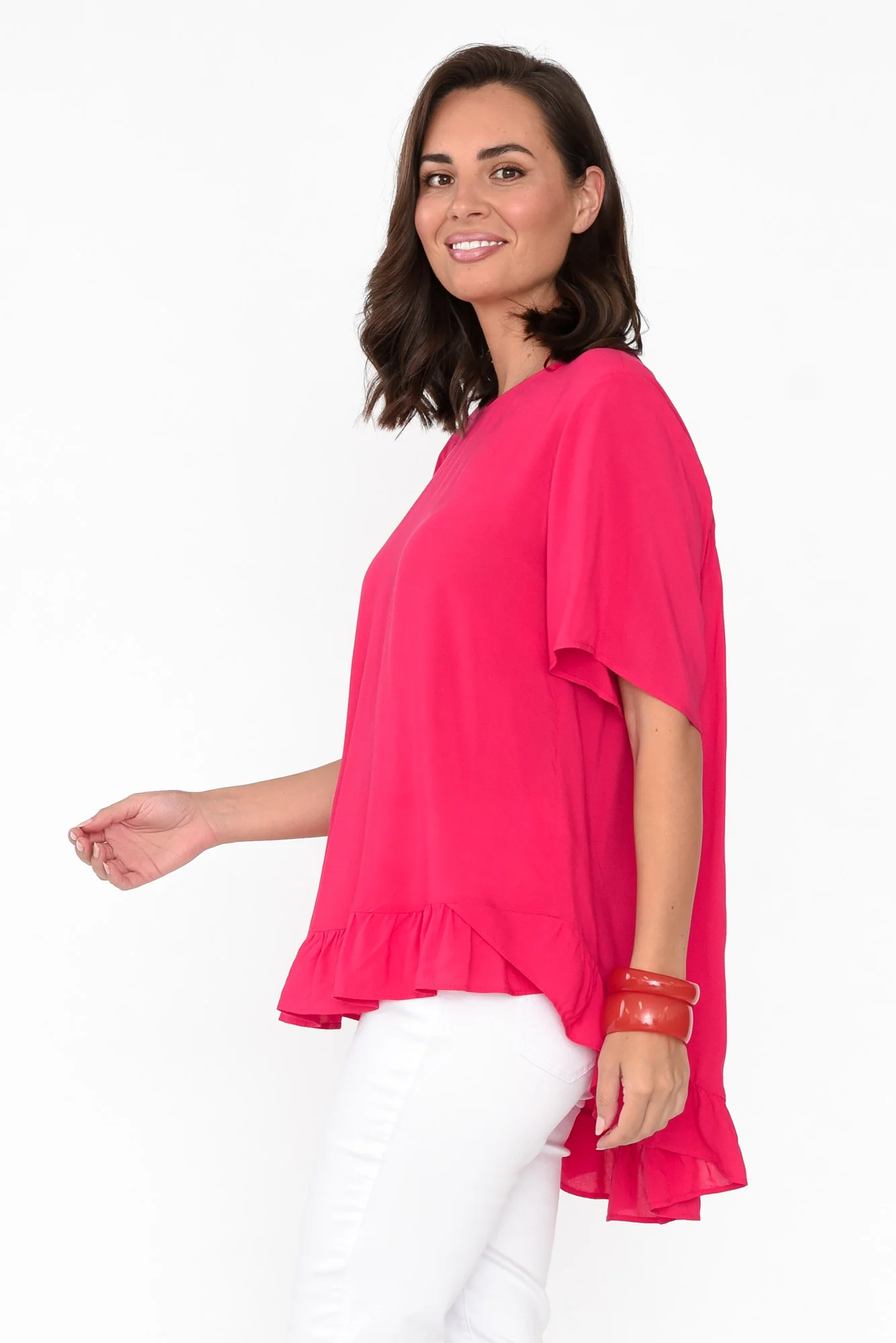 Cheryl Pink Frill Top