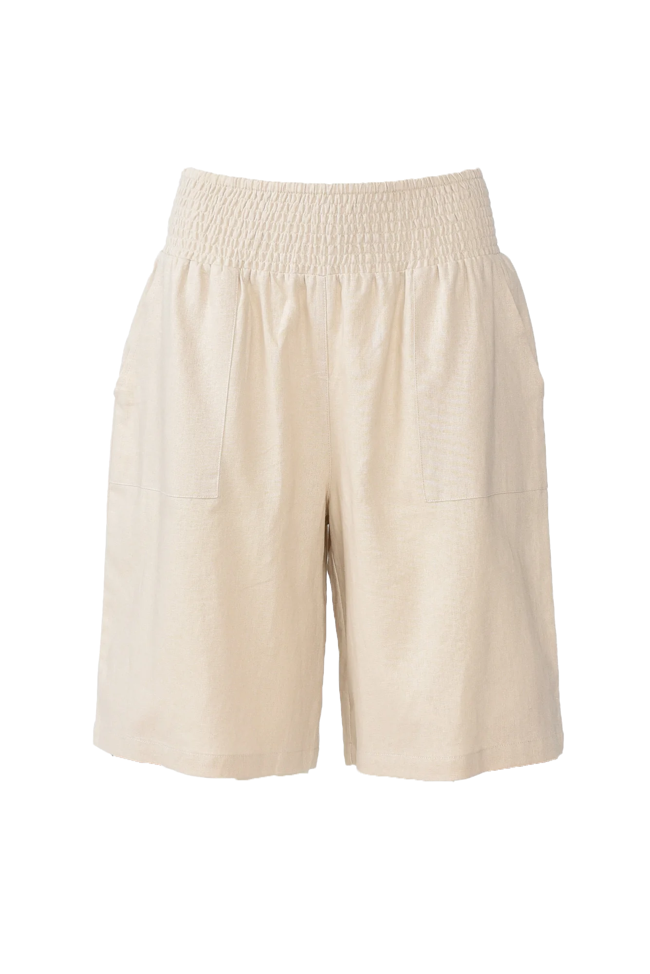 Lee Beige Linen Blend Bermuda Shorts