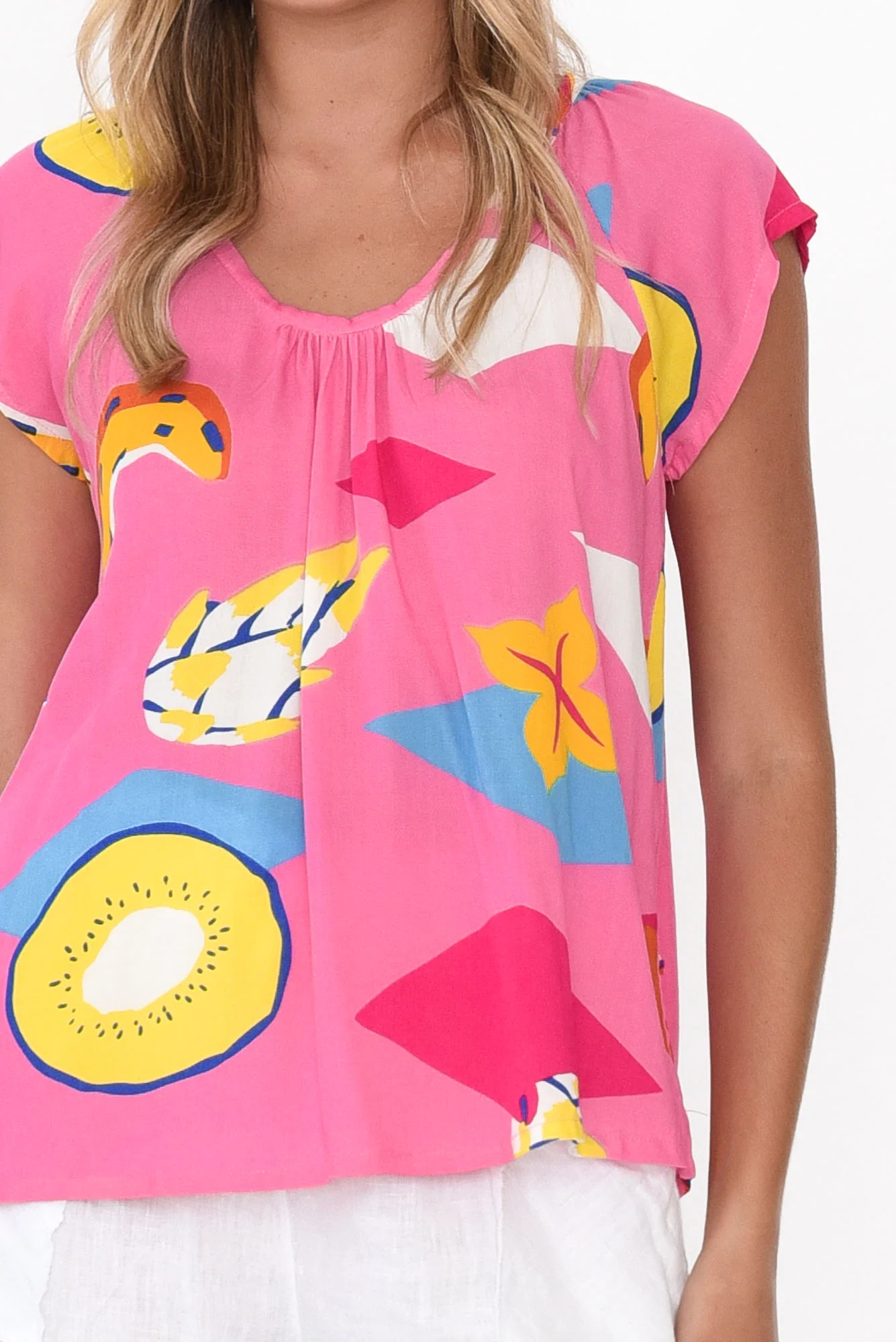 Aurora Pink Fruity Short Sleeve Top