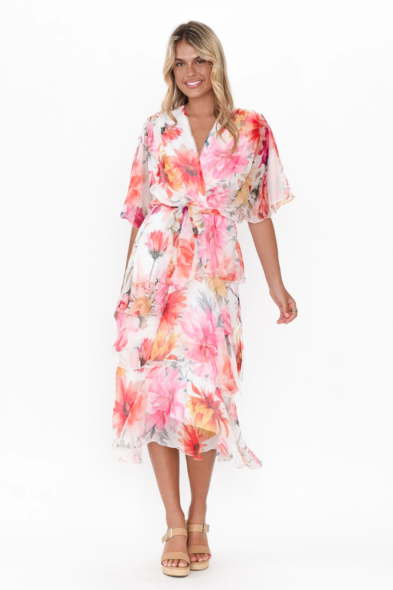 Zula White Floral Layer Dress