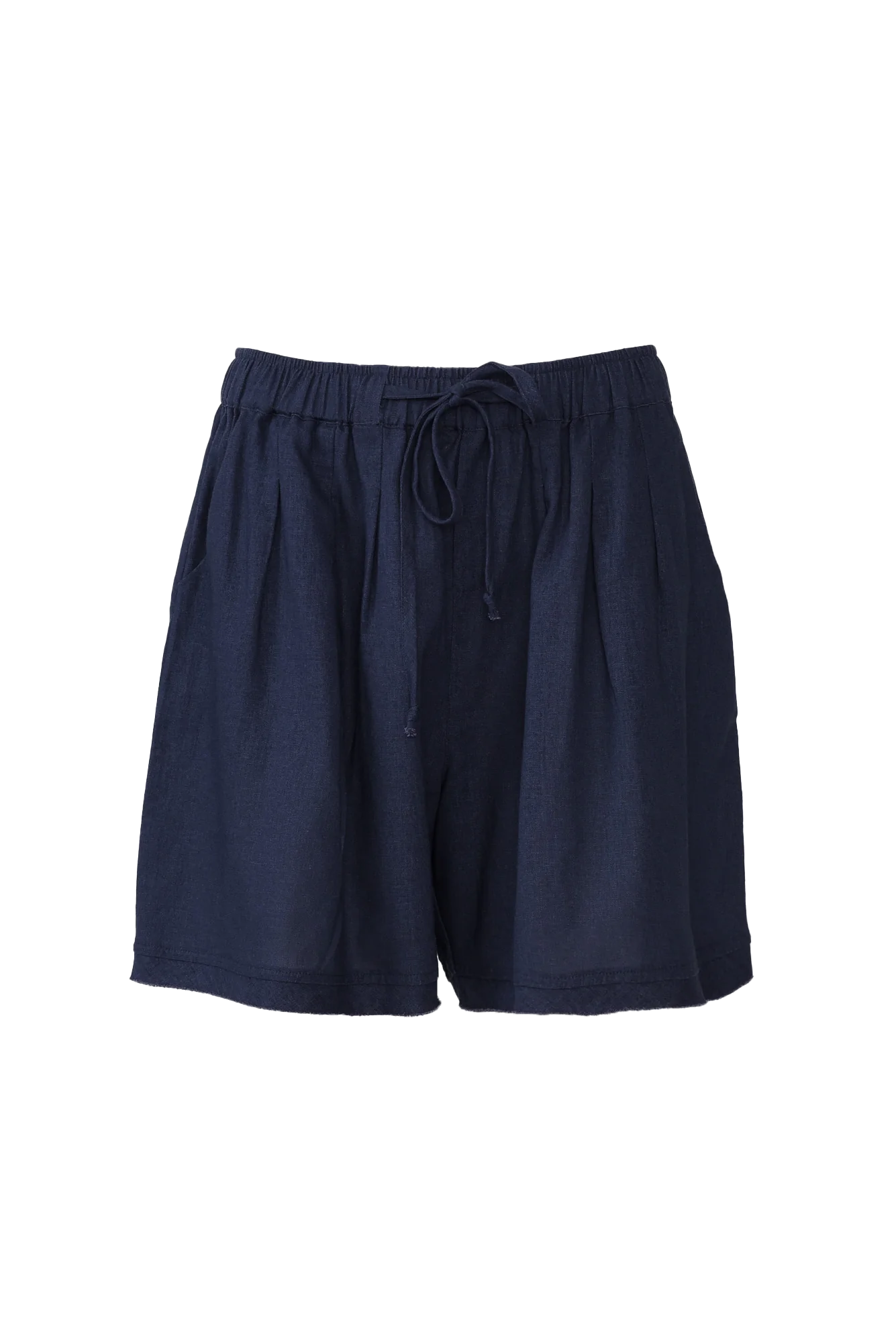 Ashlyn Navy Linen Blend Shorts
