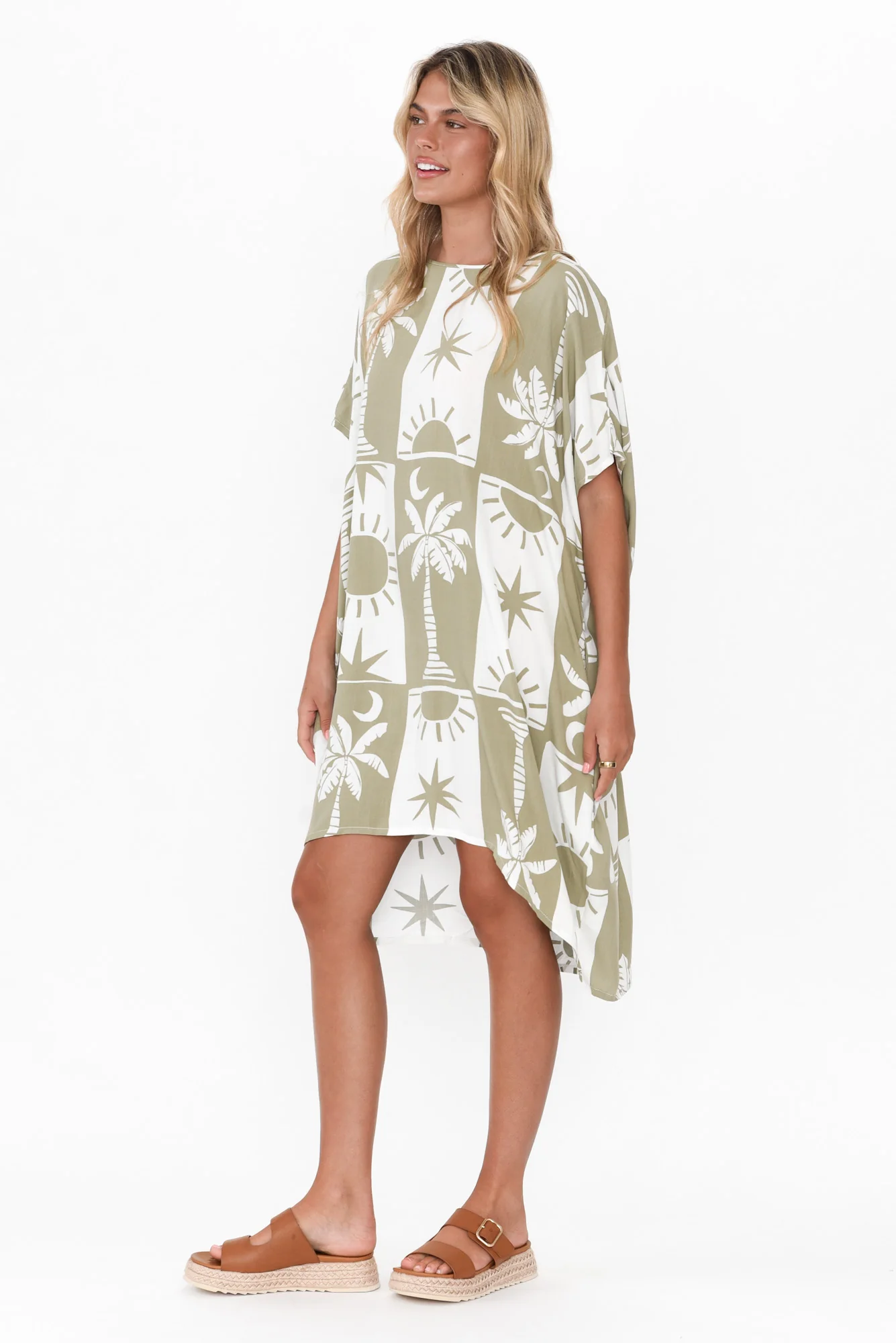 Fenway Khaki Palm Dress