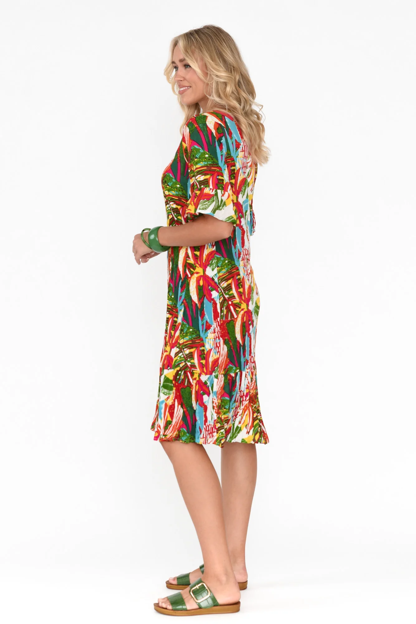 Calla Orange Rainforest Crinkle Dress