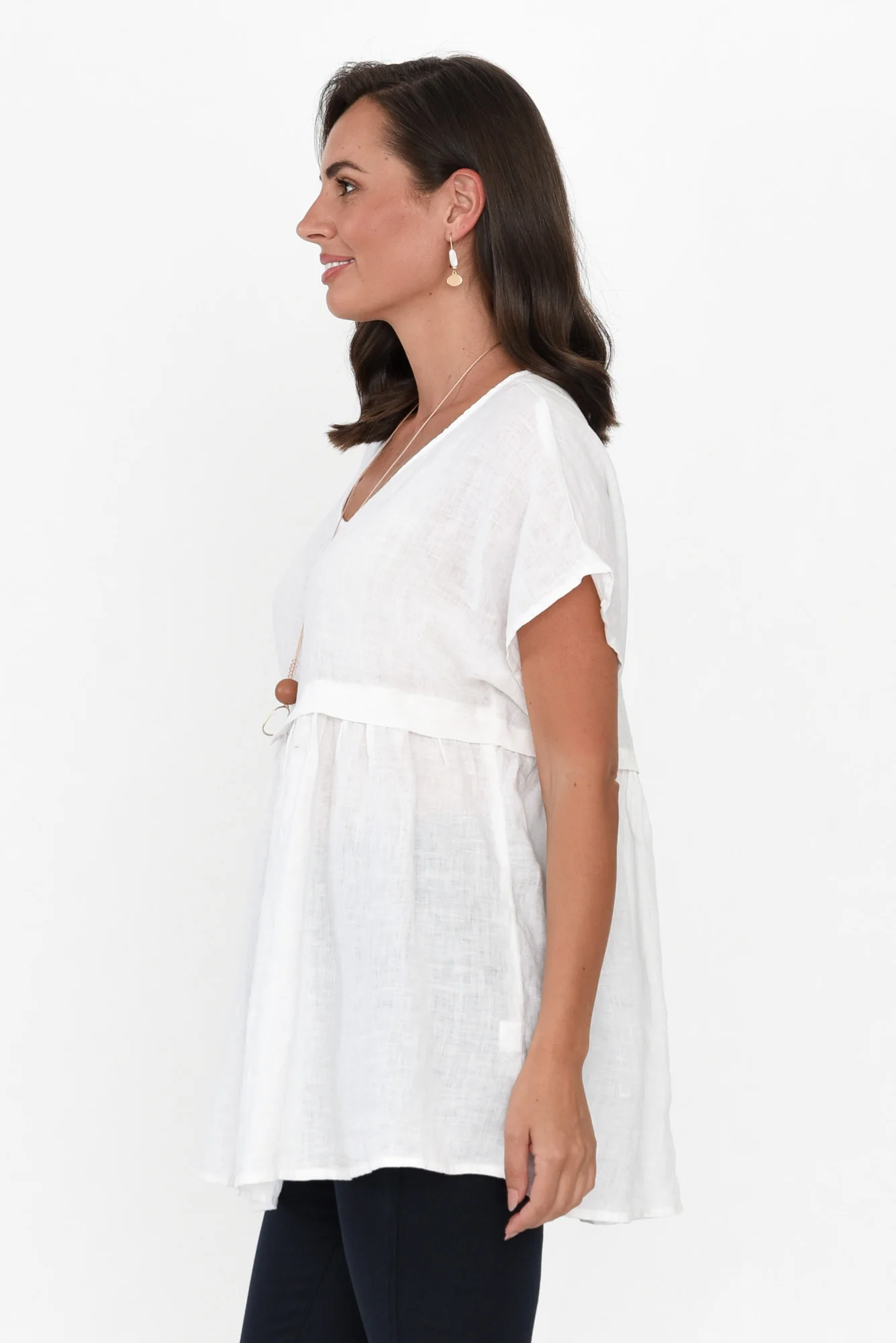 Elden White Linen Top
