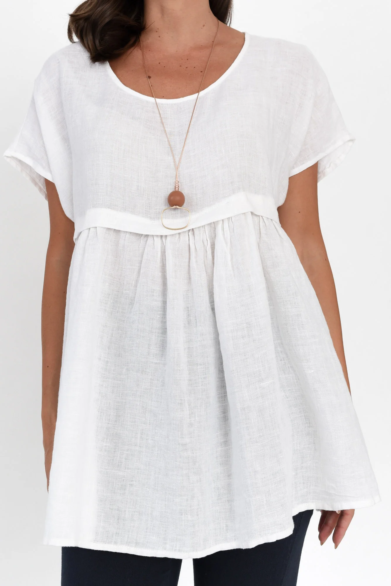Elden White Linen Top