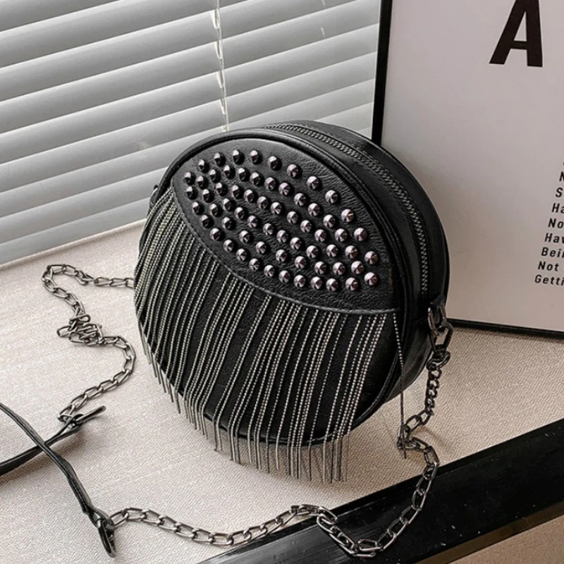 Casual Patchwork Tassel Rivets Bags