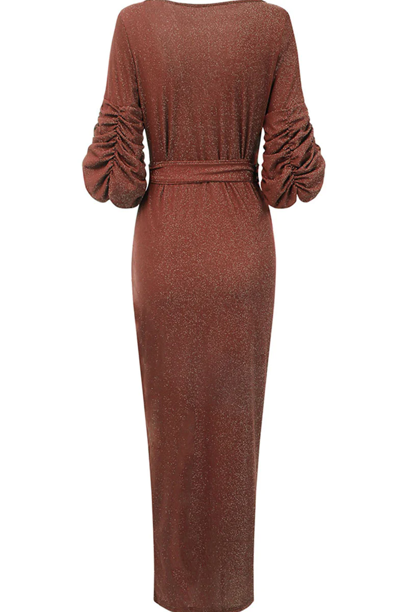 Sexy Solid Patchwork V Neck Evening Dress Dresses(3 Colors)