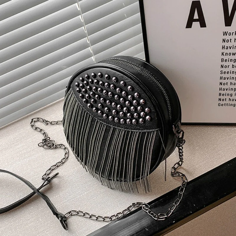 Casual Patchwork Tassel Rivets Bags