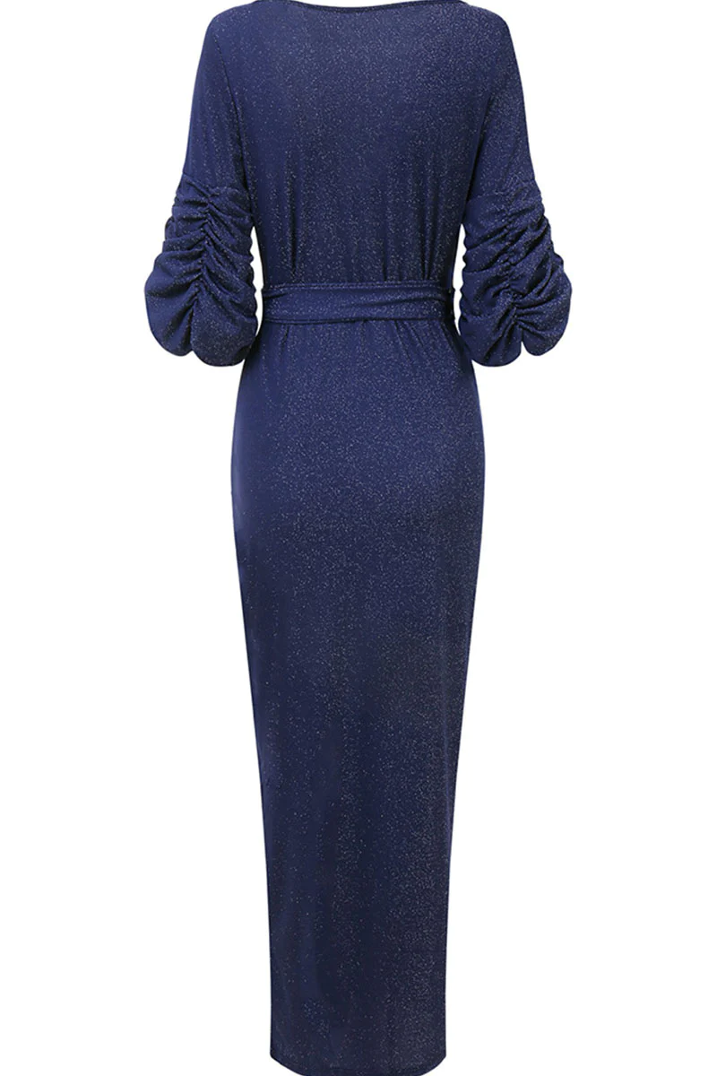 Sexy Solid Patchwork V Neck Evening Dress Dresses(3 Colors)