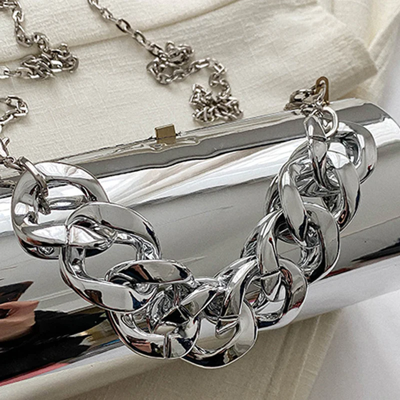 Casual Solid Patchwork Chains Bags