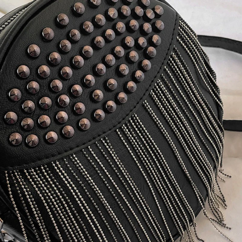 Casual Patchwork Tassel Rivets Bags