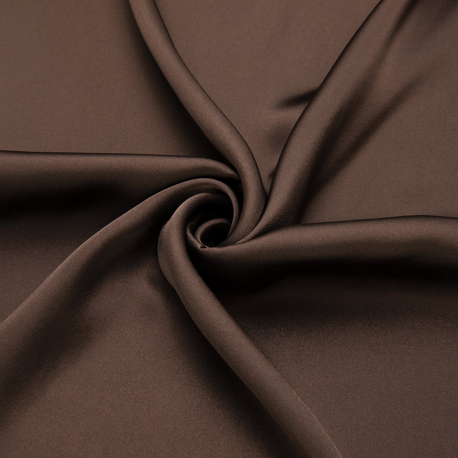 Dark Brown Solid Satin Chiffon Non-stretch Men's Long Sleeve Shirt