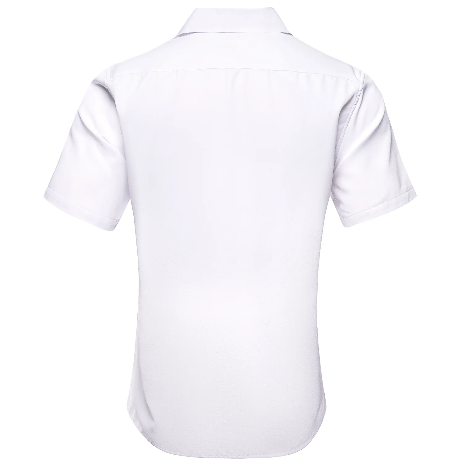 White Solid Men's Short Sleeve Shirt