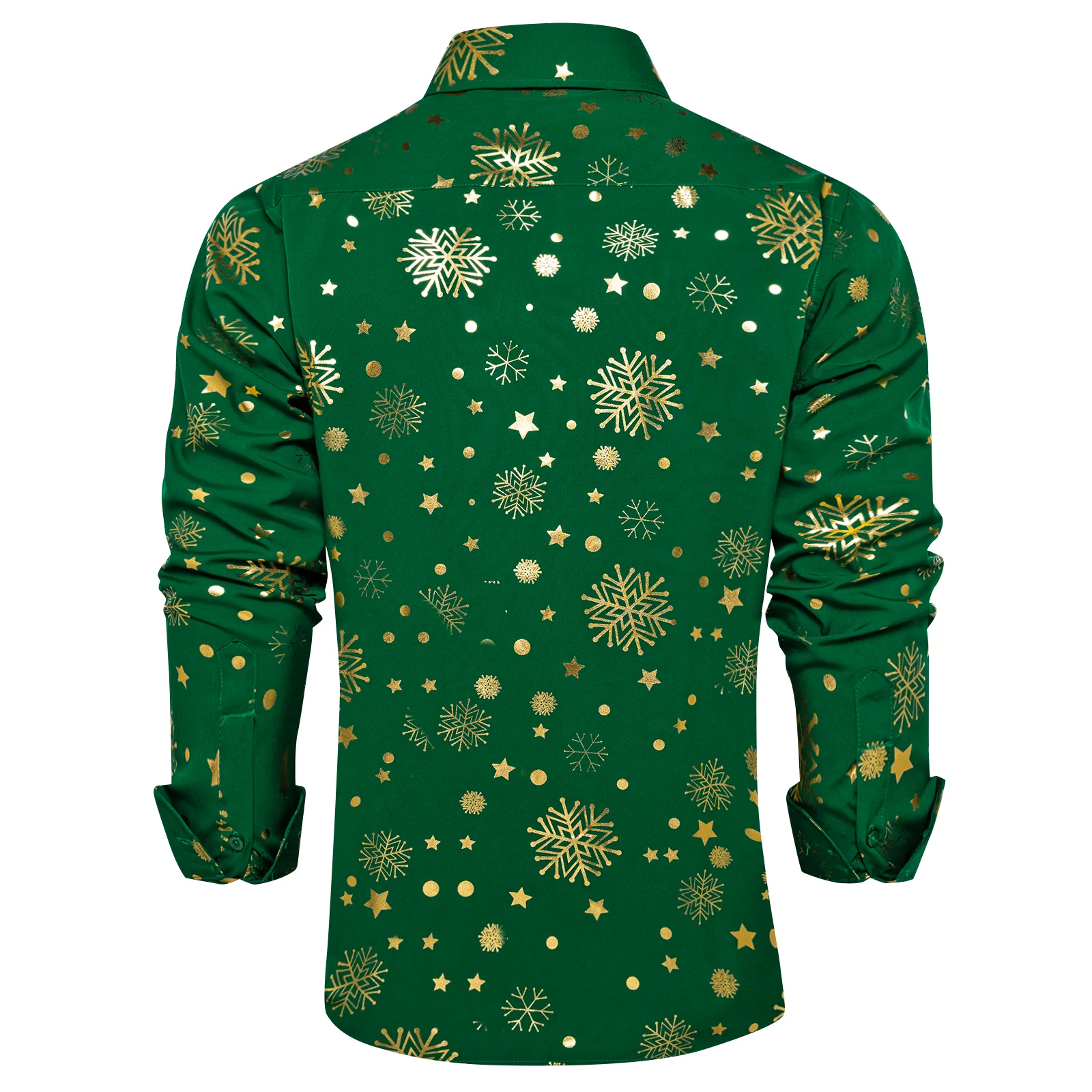 Green Gold Snowflakes Long Sleeve Shirt Christmas