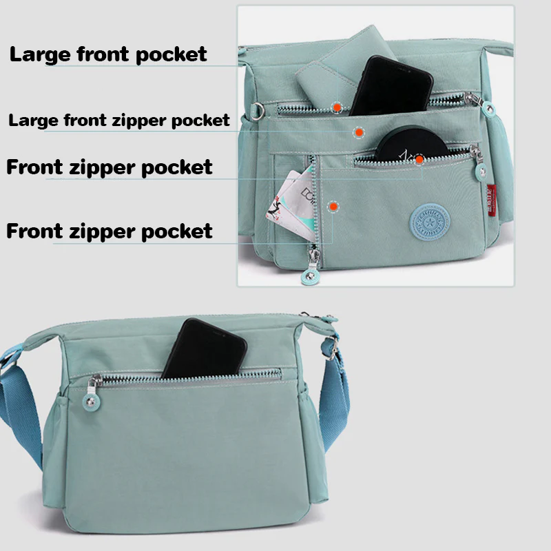 LargeCapacity Multi-Pocket Waterproof Lightweight Casual CrossbodyBag