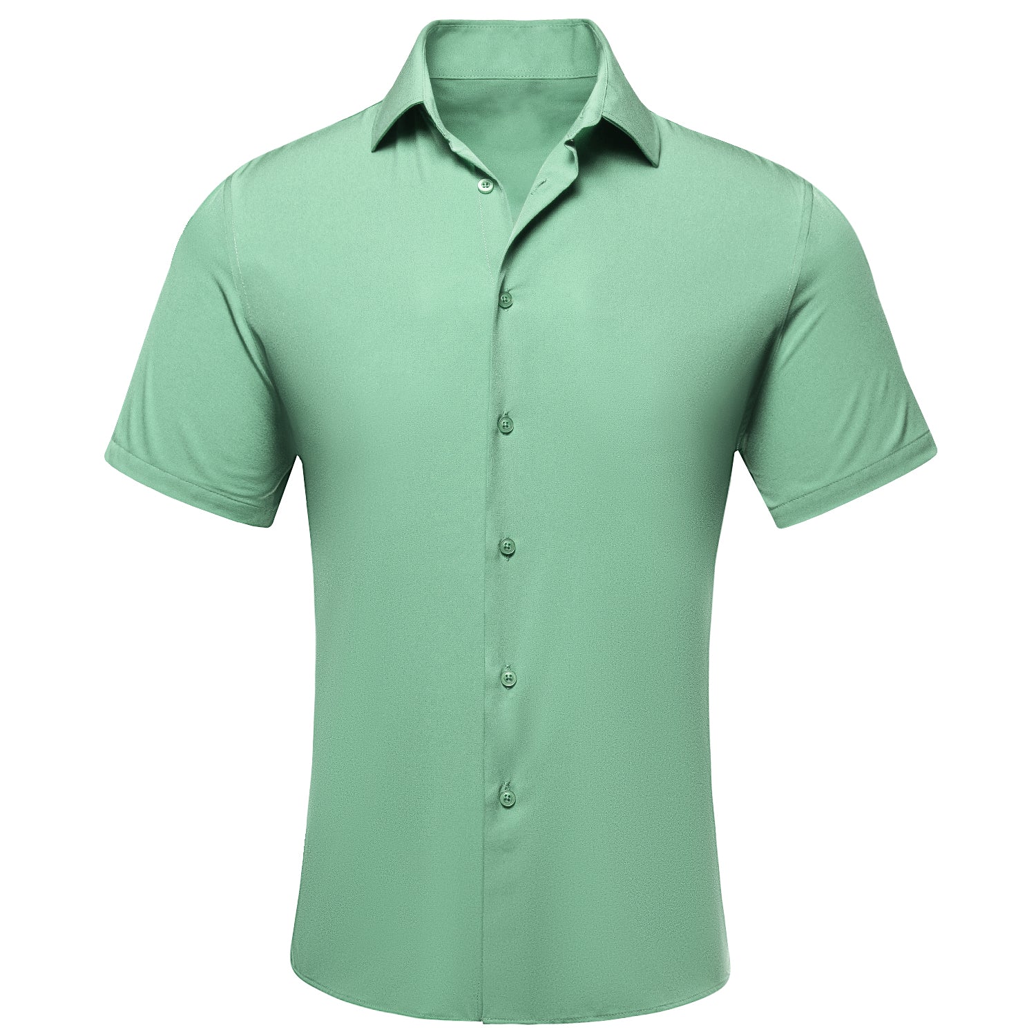 Mint Green Solid Men's Short Sleeve Shirt
