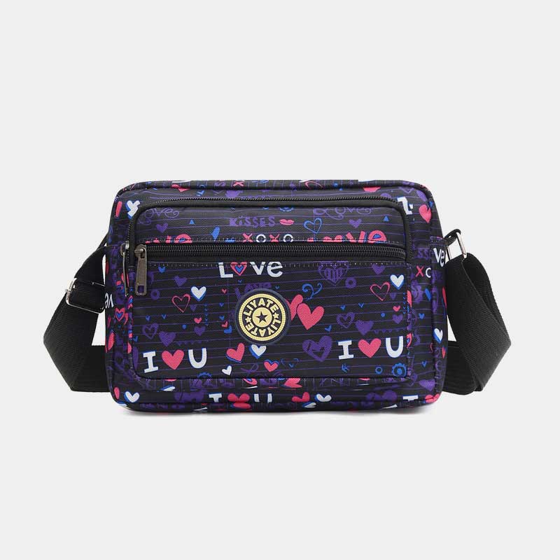 Large Capacity Printing Waterproof Nylon Shoulder Bag Crossbody Bag