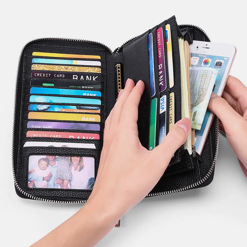 RFID Genuine Leather Large Capacity Wallet