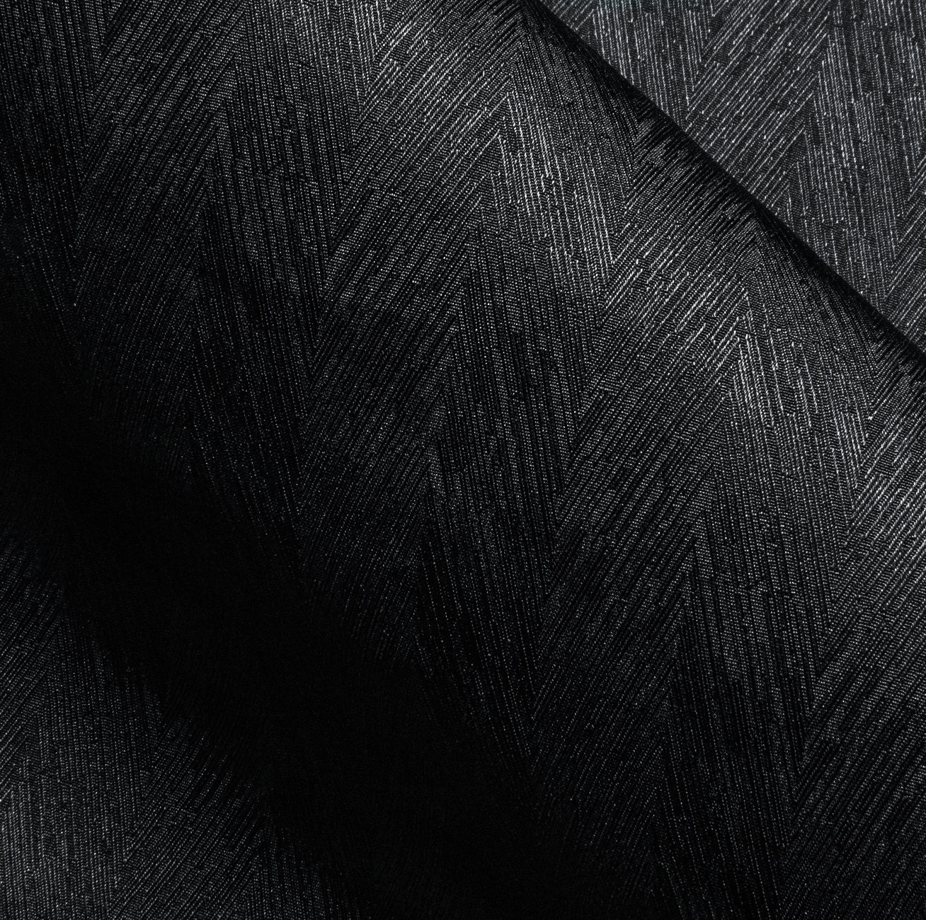 Black Solid Woven Silk Men's Long Sleeve Shirt