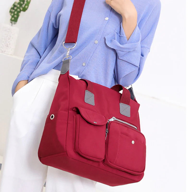 Waterproof Lightweight Multi-Pocket LargeCapacity Casual Tote CrossbodyBag