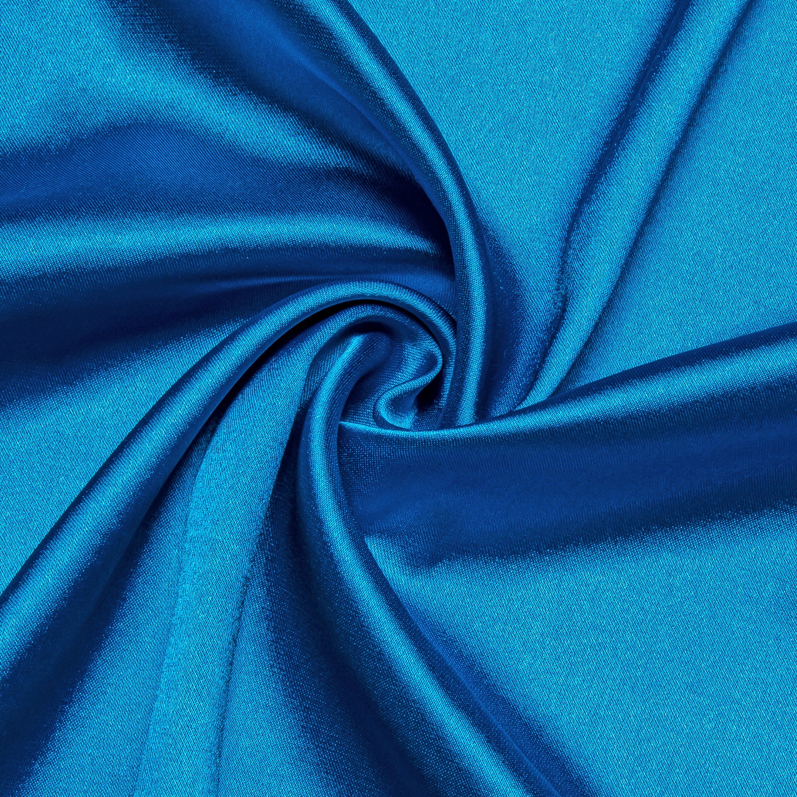 Blue Solid Satin Silk Men's Long Sleeve Business Shirt