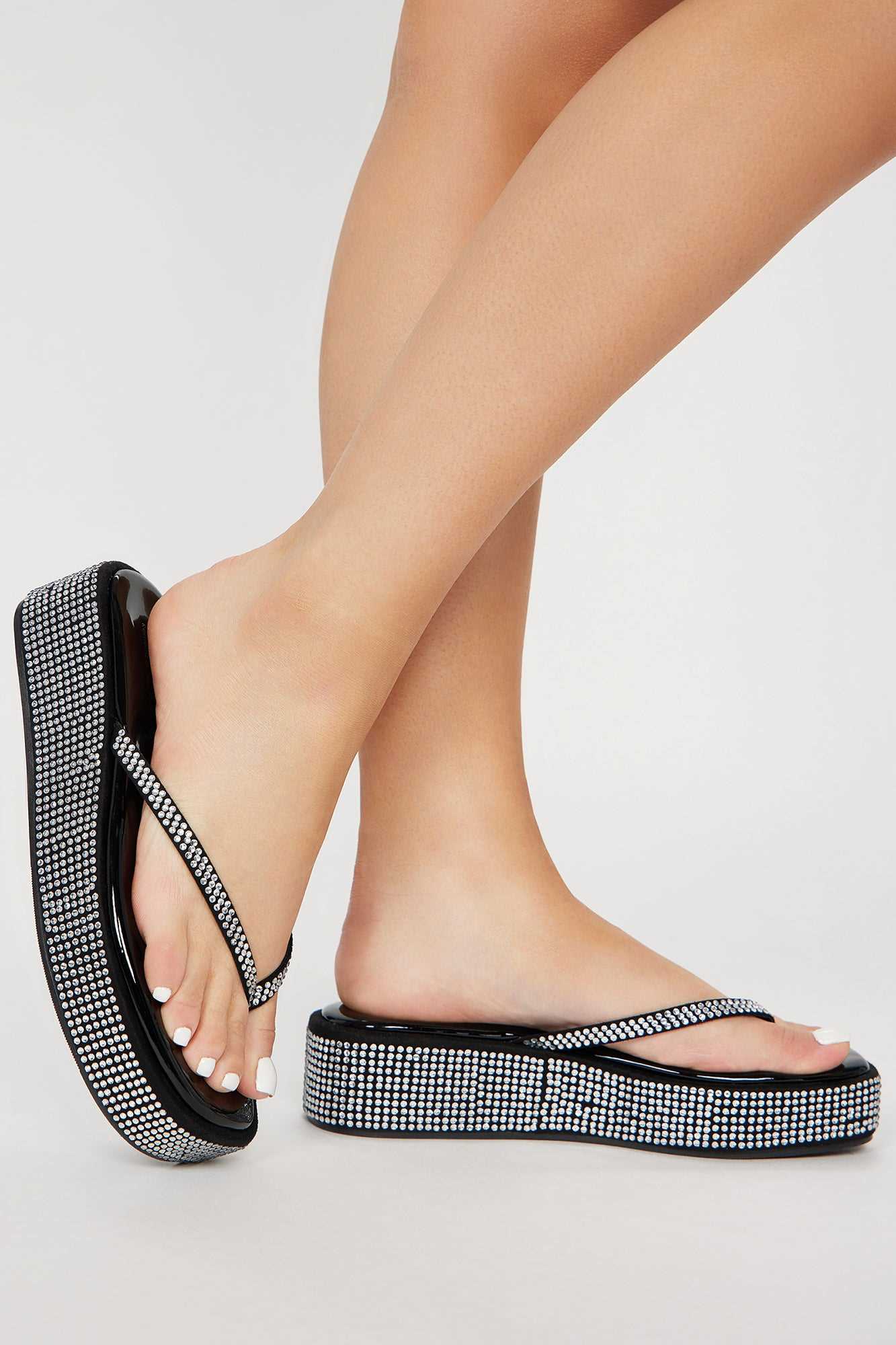 Jeje Platform Flip Flops   Black