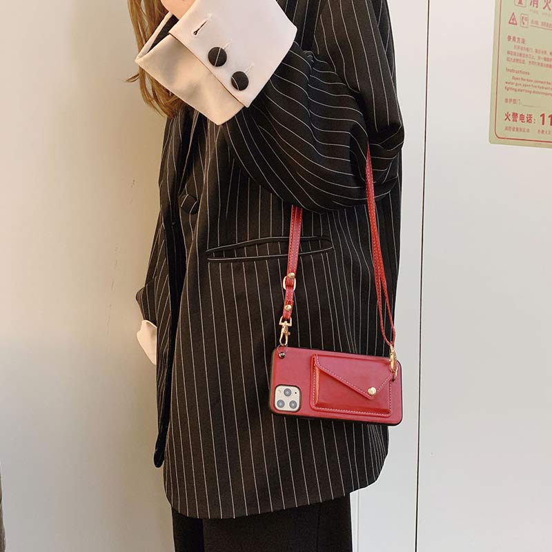 Wallet Crossbody for iPhone PU Phone Case Phone Bag with Credit Card Holder