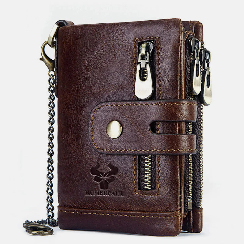 RFID Multifunctional LargeCapacity Genuine Leather Wallet