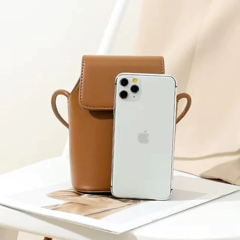 Women Mini Retro Bucket Bag PU Leather Phone Bag Crossbody Bag