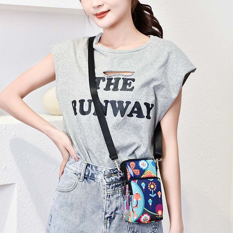 Lightweight Mini Shoulder Bag Women Purse Floral Crossbody Wallet Phone Bag