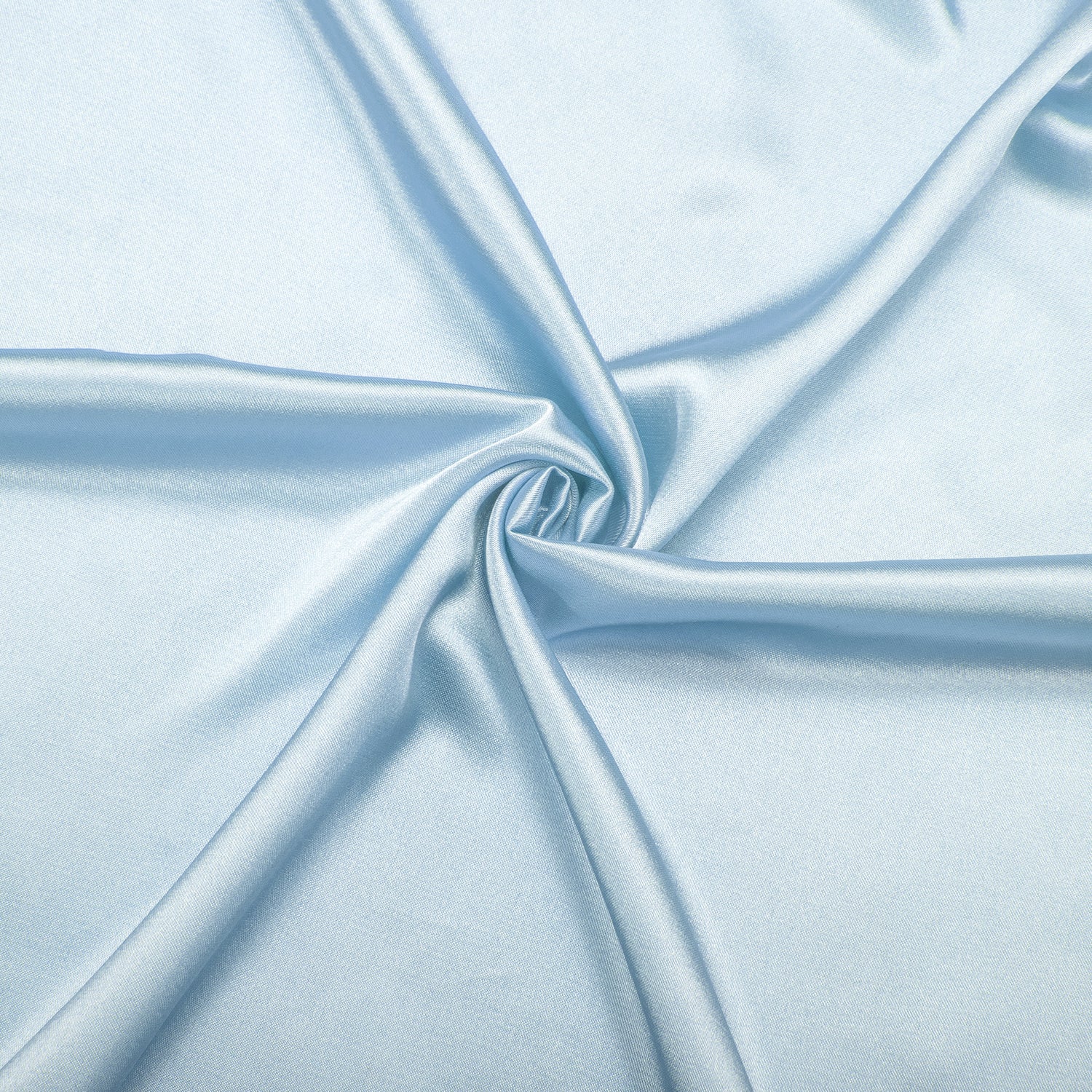 Baby Blue Solid Satin Men's Long Sleeve Shirt