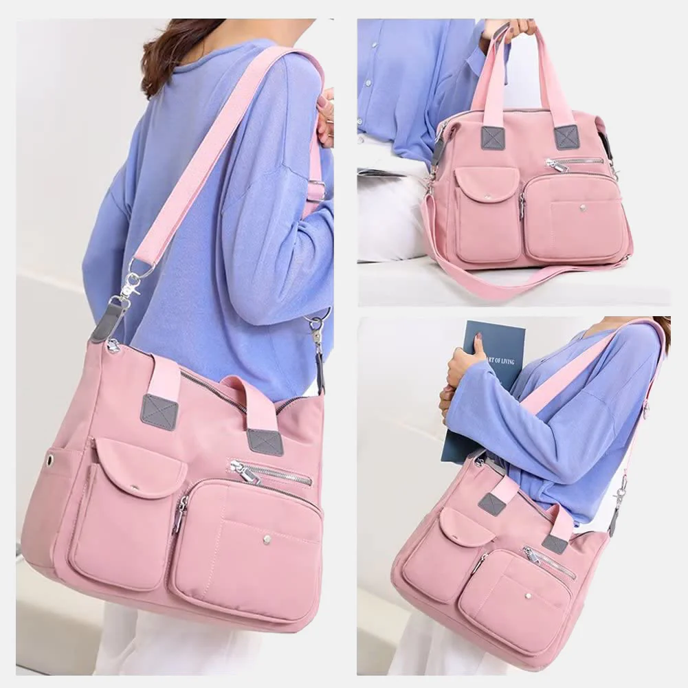 Waterproof Lightweight Multi-Pocket LargeCapacity Casual Tote CrossbodyBag