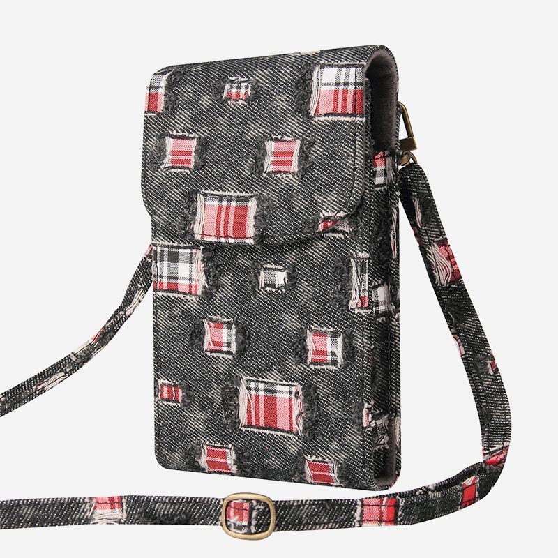 Casual Denim Printing Crossbody Phone Bag