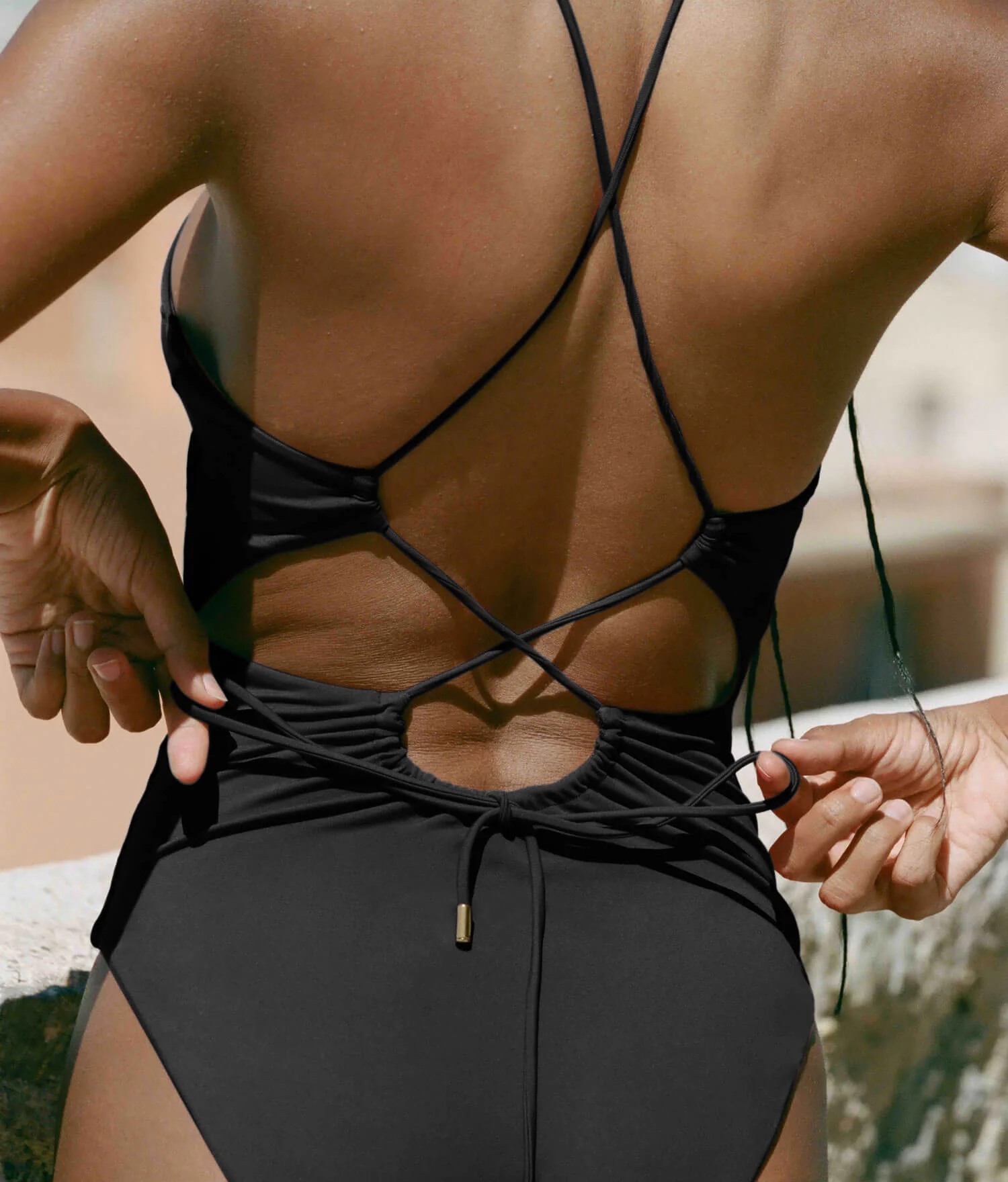 The Saidia One Piece - Eco Nylon - Black - Long Torso