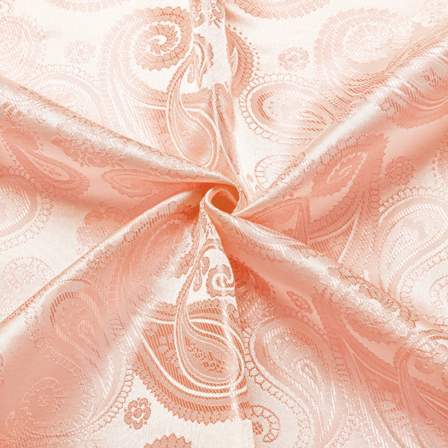 Baby Pink Paisley Silk Men's Long Sleeve Shirt