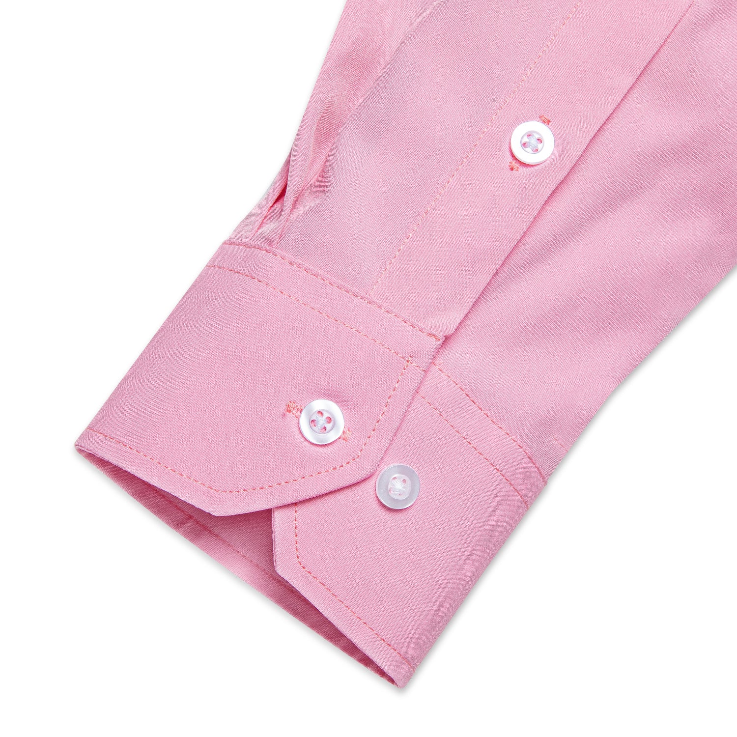 Petal Pink Solid Silk Men's Long Sleeve Business Shirt