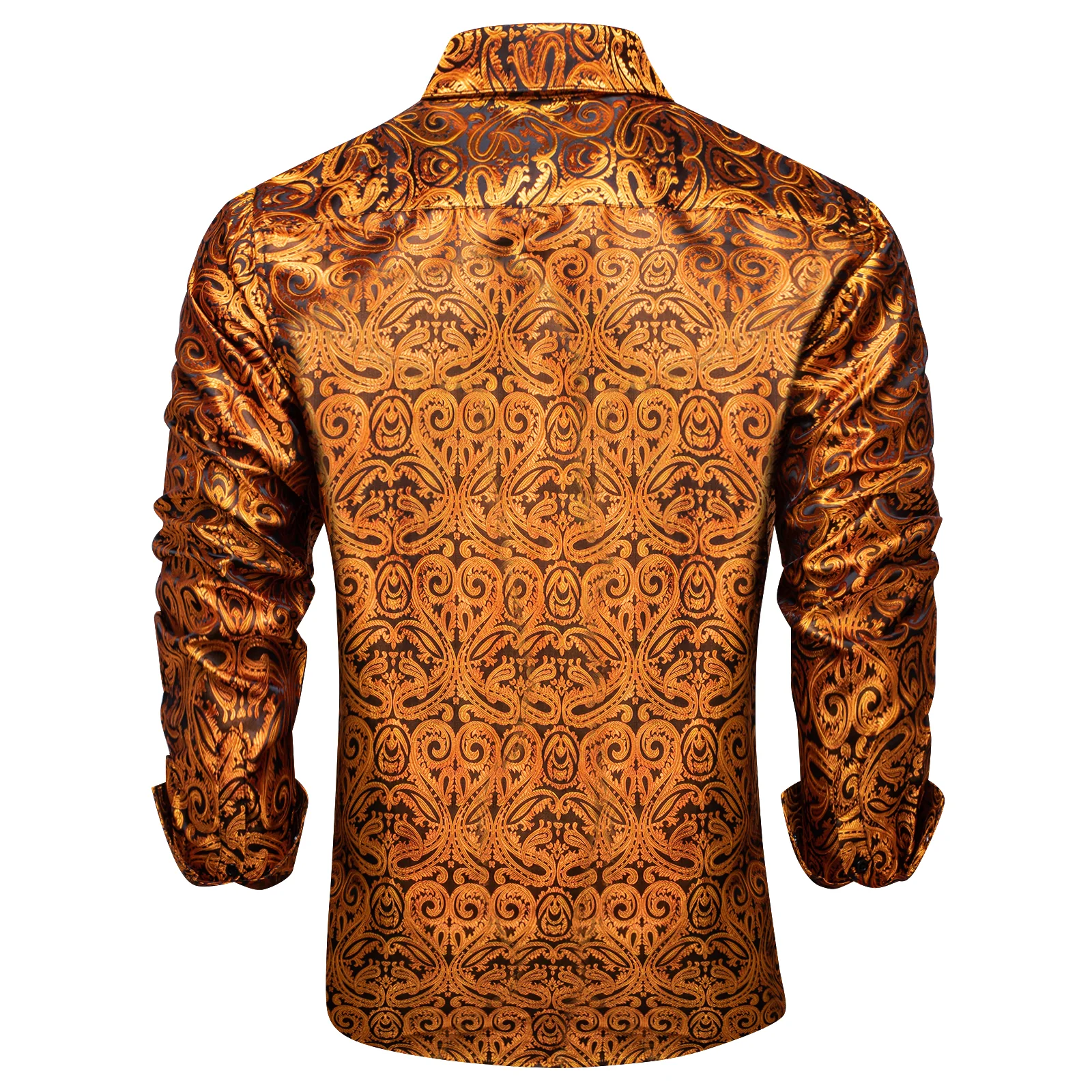 New Peru Paisley Silk Men's Long Sleeve Shirt