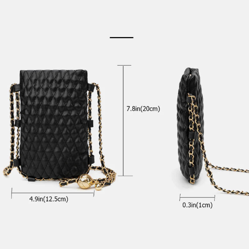 Unique Adjusting Buckle Elegant Embossing Crossbody Phone Bag