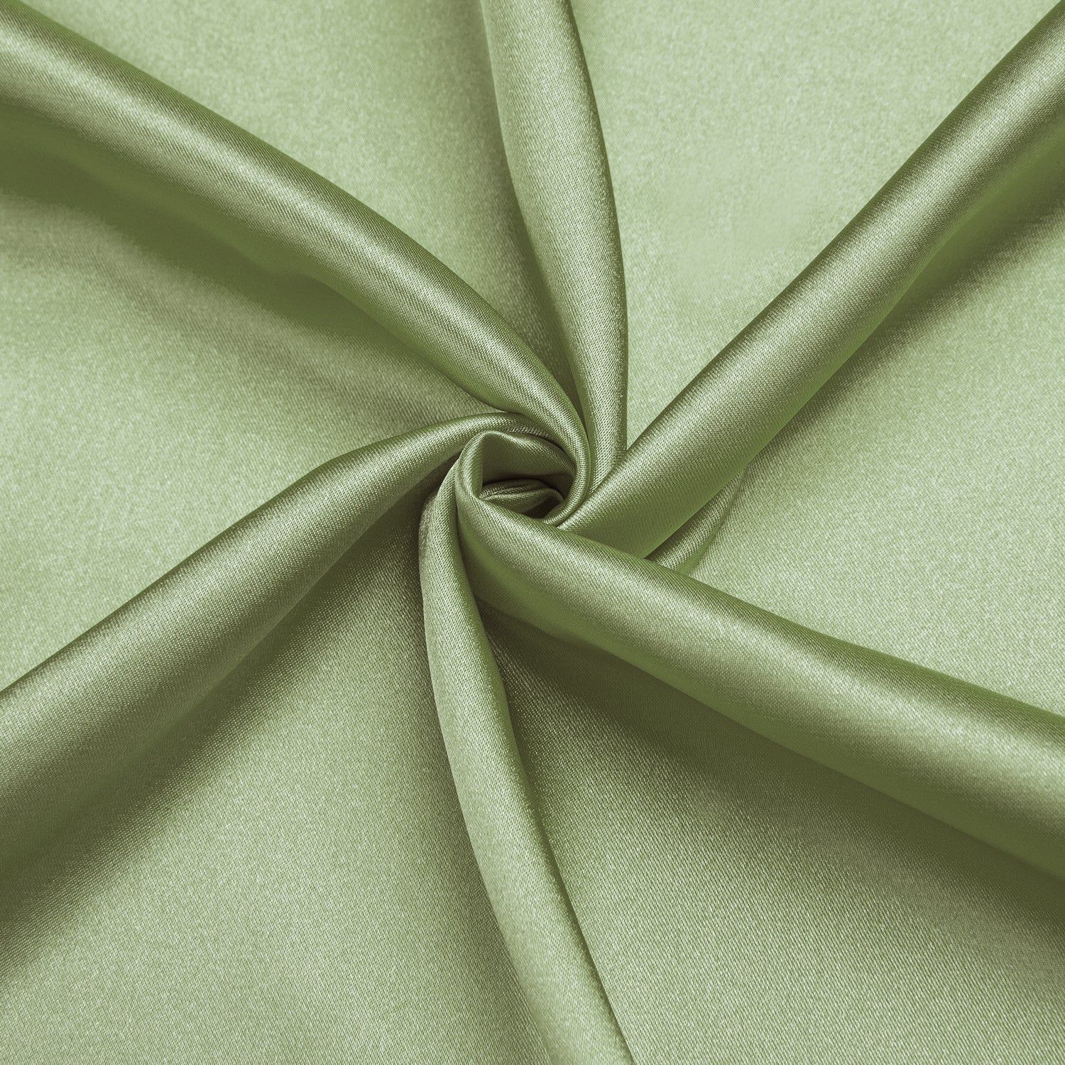 Avocado Green Solid Satin Silk Men's Long Sleeve Business Shirt