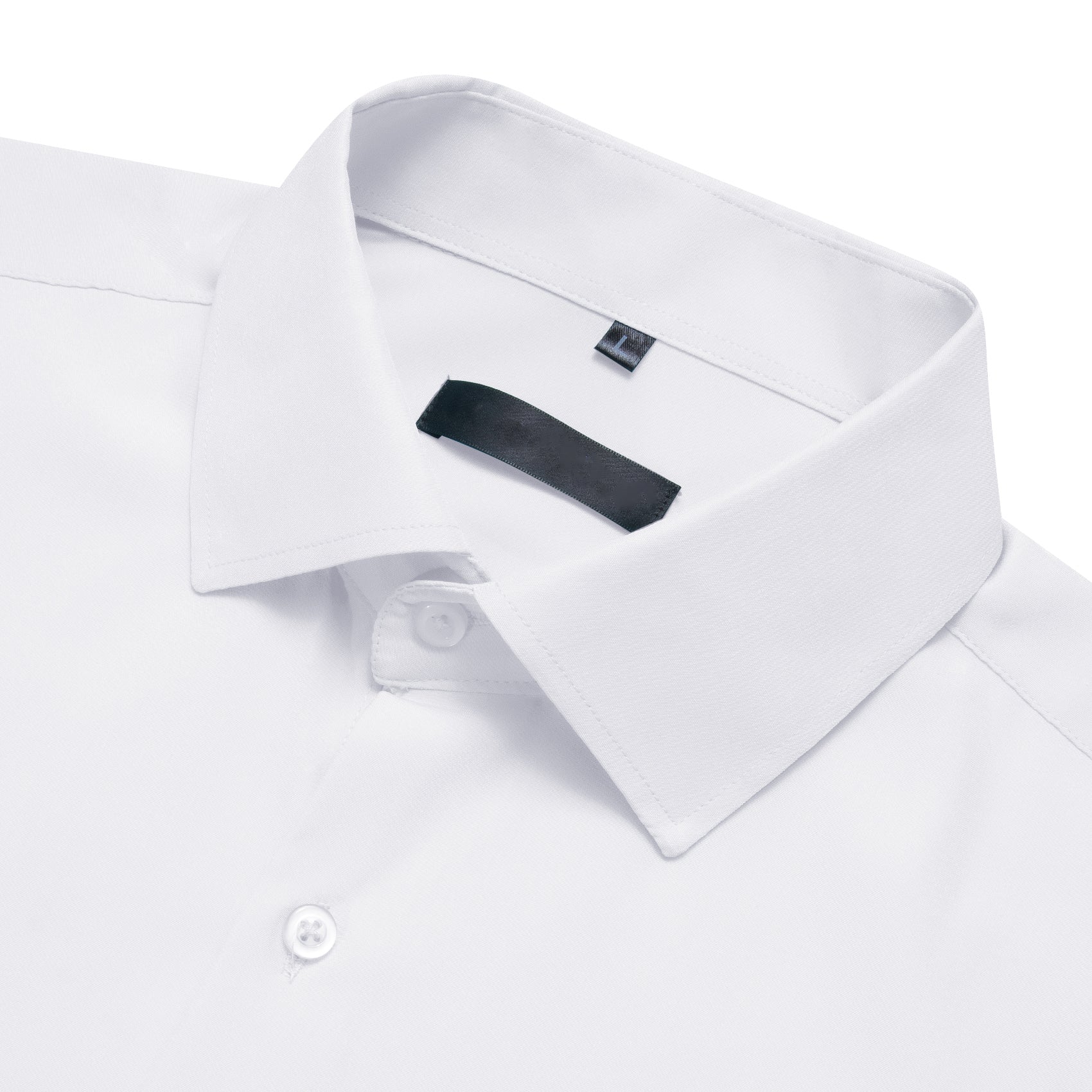 White Solid Silk Men's Short Sleeve Shirt