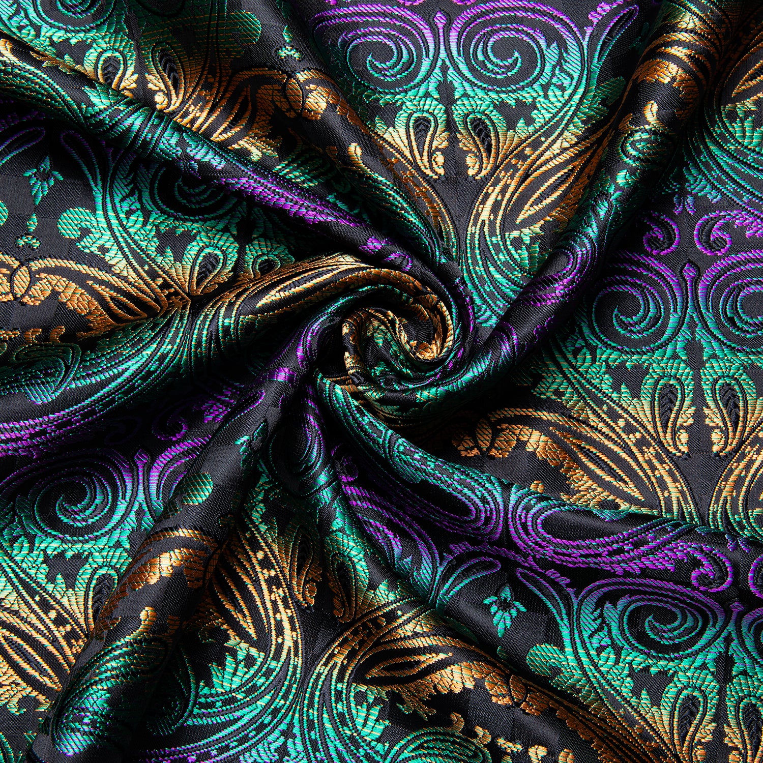 Black Orange Green Floral Men's Long Sleeve Shirt