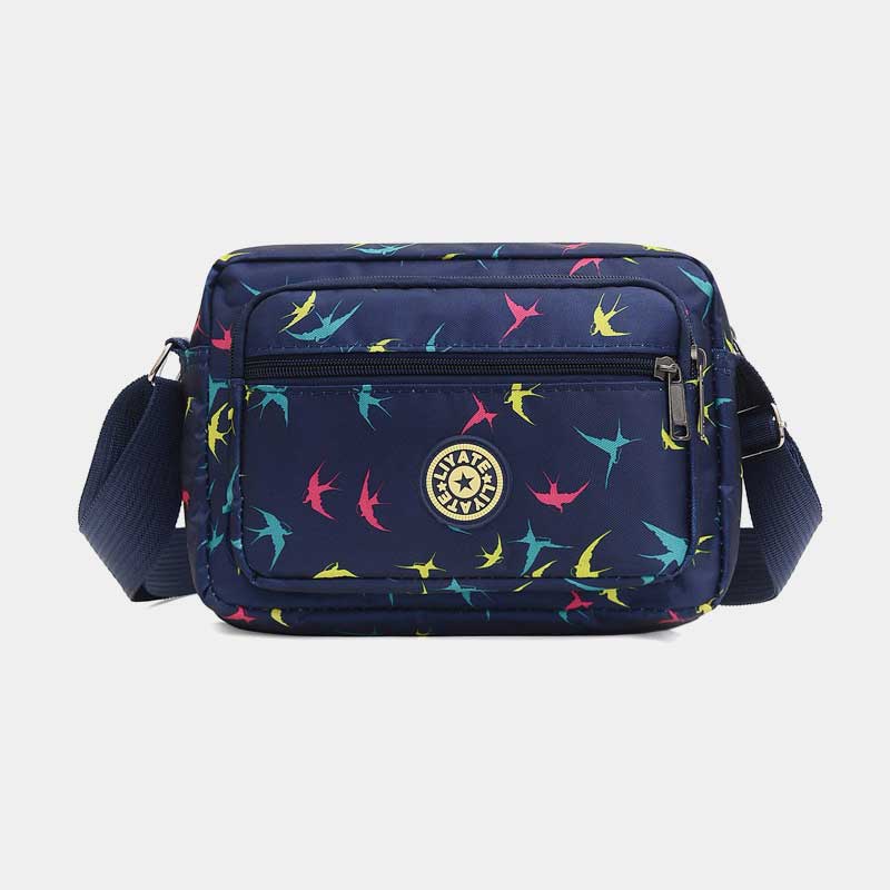 Large Capacity Printing Waterproof Nylon Shoulder Bag Crossbody Bag