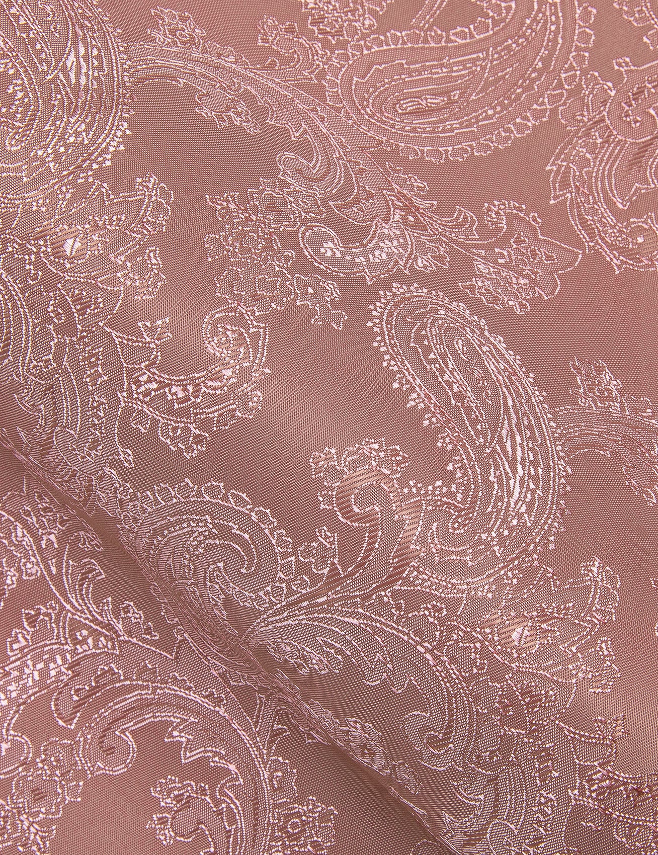 Dark pink Paisley Style Casual Silk Men's Long Sleeve Button Shirt