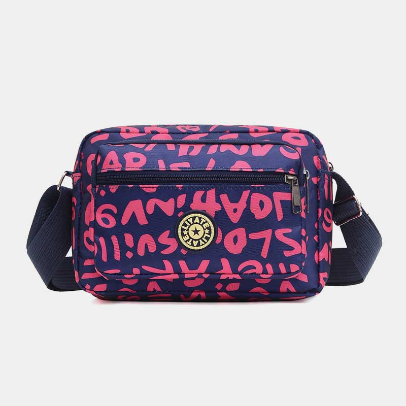 Large Capacity Printing Waterproof Nylon Shoulder Bag Crossbody Bag